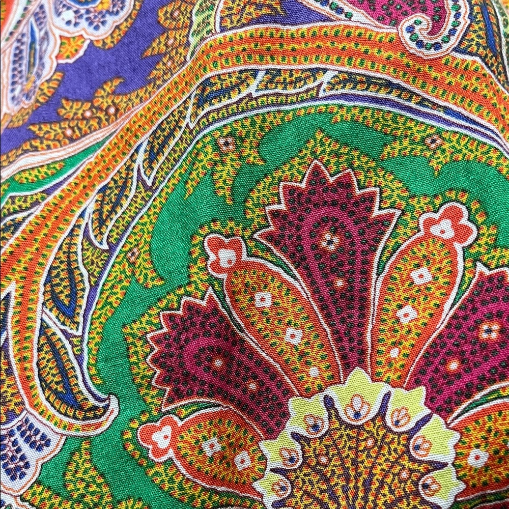 Alan Flusser Paisley long sleeve button down shirtin Purple, Orange, Green, Blue - Picture 3 of 5